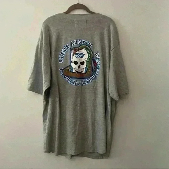 Vintage WWF Stone Cold Button Down Shirt Grey Size XL in Excellent Condition. - Picture 4 of 12